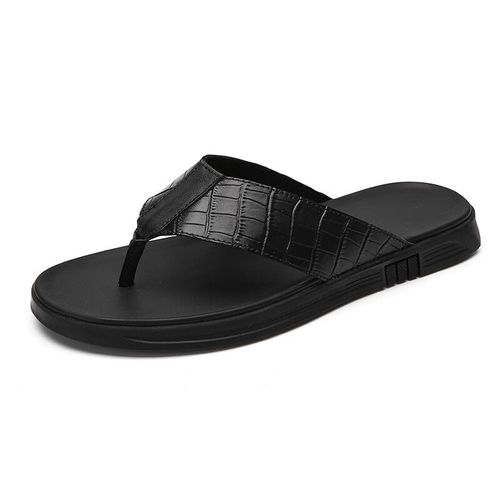 Golden Sapling Tongs Mode Chaussons Pour Hommes En Cuir Véritable Chaussures De Fête Hommes Chaussures Plates Décontractées Été Plage Diapositives Chaussure De Loisirs
