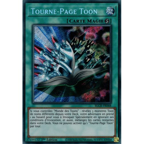 Yu Gi Oh ! Tourne-Page Toon ( Blcr-Fr068 ) Secret Rare En Français