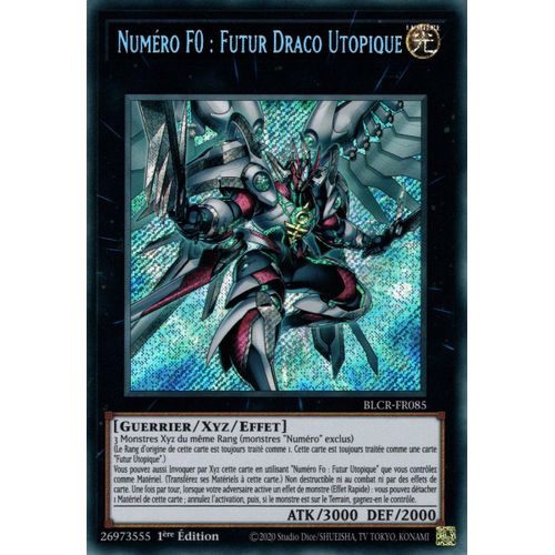 Yu Gi Oh ! Numéro F0 : Futur Draco Utopique Blcr-Fr085 Secret Rare En Français