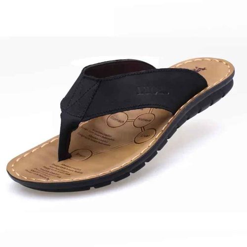 Pantoufles De Plage En Cuir Véritable Pour Hommes,Chaussures D'été,Tongs D'extérieur,Sandales Décontractées Pour Hommes
