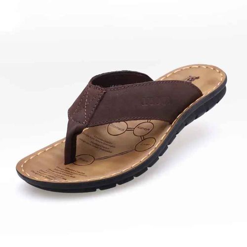 Pantoufles De Plage En Cuir Véritable Pour Hommes,Chaussures D'été,Tongs D'extérieur,Sandales Décontractées Pour Hommes