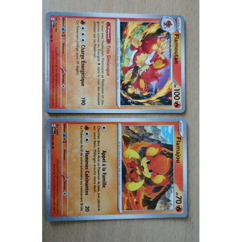 Flamajou 020/182 + Flamoutan 021/182 - Pokémon Faille Paradoxe