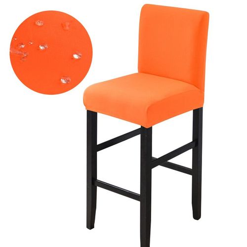 Housses De Tabouret De Bar Imperméables Housses De Chaise À Dossier Court Extensible Amovible Housses De Chaises À Hauteur De Comptoir Pour Meubles De Café De Salle À Manger De - Type Orange-1piece