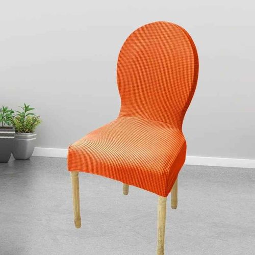 Housse De Chaise À Dossier Rond En Jacquard,Réglable,Grande Taille,Luxe,Housse De Siège De Noël,Extensible,Pour Salle À Manger,2024 - Type Orange-1pcs Chair Cover