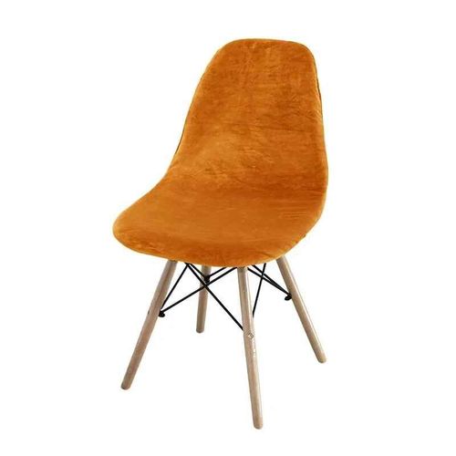 Housse De Chaise Épaisse En Velours Doux,Housse De Chaise De Salle À Manger En Velours De Cygne,Sans Accoudoirs,Coque De Couleur Unie,Adaptée À La Maison - Type Velvet-Orange-1 Piece