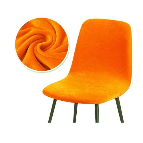 30/couleurs velours élasticité housses de chaise pour salle à manger coquille housse de chaise siège réglable housse pour salle à manger chaise lavable - Type Candy Orange-1-Piece