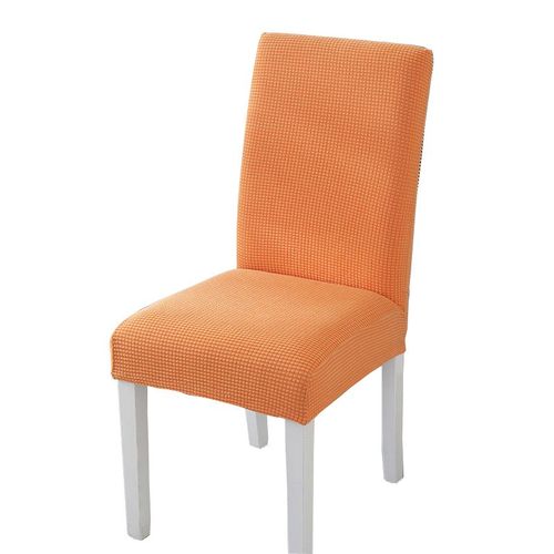 Housses De Chaise Jacquard,Extensibles,De Couleur Unie,Pour Salle À Manger,Bureau,Banquet,Mariage - Type Jacquard Orange-1 Piece