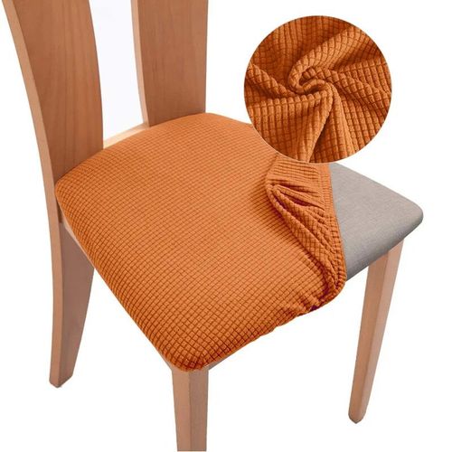 Housse de chaise en Jacquard pour salle à manger,housse de coussin élastique,housse de siège souple,protection respirante pour meubles,housse bon marché pour la maison - Type orange-1 pc