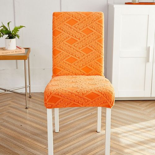 Housse de chaise épaisse en Jacquard,housse extensible en Spandex,housse de siège pour cuisine,salle à manger,Banquet de mariage,maison,1 pièce - Type Style2 Orange-1piece
