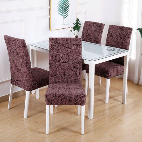 1/2/4/6 Pièces Housse De Chaise Imprimée Lavable Grande Housse De Chaise De Cuisine Élastique Housses De Siège Extensibles Pour Salle À Manger Mariage - Type [Color 21]-6pcs
