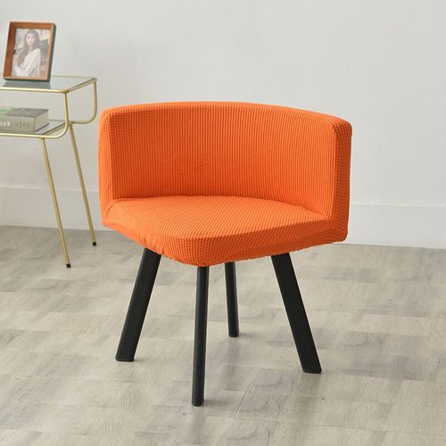 Housse De Chaise Triangulaire En Polaire Solide,À Dossier Incurvé,Pour Salle À Manger,Siège À Dossier Bas,Décoration De Bureau,D'hôtel,De Maison,1/2/4/6 Pièces - Type Orange-2 Pieces