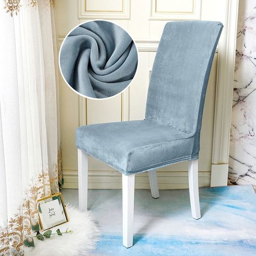 Housses De Chaise En Tissu Velours Brillant,Taille Universelle,Housses De Siège Commandées,Housses Bon Marché Pour Salle À Manger,1 Pièce,2 Pièces,4/6 Pièces - Type Velvet-Blue-6 Pcs