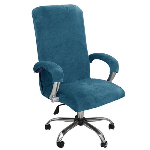 Housse de chaise élastique en velours,1 ensemble,épaisse,pour Internet,café,cinéma,fauteuil,personnel de bureau,ordinateur,housse de siège pivotante,amovibl - Type Peacock Blue-XLwith armrest cover #A