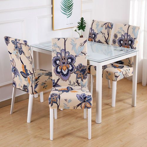 1/2/4/6 Pièces Housse De Chaise Imprimée Lavable Grande Housse De Chaise De Cuisine Élastique Housses De Siège Extensibles Pour Salle À Manger Mariage - Type [Color 31]-4pcs