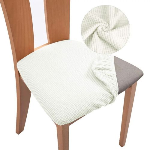 Housse de chaise en Jacquard pour salle à manger,housse de coussin élastique,housse de siège souple,protection respirante pour meubles,housse bon marché pour la maison - Type white-1 pc
