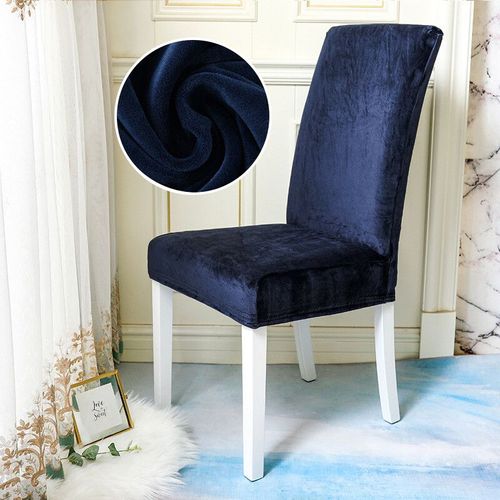 Housses De Chaise En Tissu Velours Brillant,Taille Universelle,Housses De Siège Commandées,Housses Bon Marché Pour Salle À Manger,1 Pièce,2 Pièces,4/6 Pièces - Type Velvet-Navy-4 Pcs