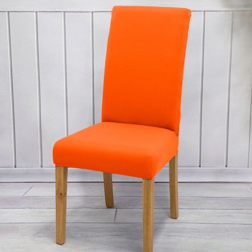 Housse De Chaise De Couleurs Unies,Housse De Salle À Manger Réglable,Siège De Cuisine,Banquet,Housses De Chaise Élastiques Et Flexibles En Spandex - Type Orange-Universal Size