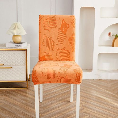 Housse de chaise épaisse en Jacquard,housse extensible en Spandex,housse de siège pour cuisine,salle à manger,Banquet de mariage,maison,1 pièce - Type Style3 Orange-1piece