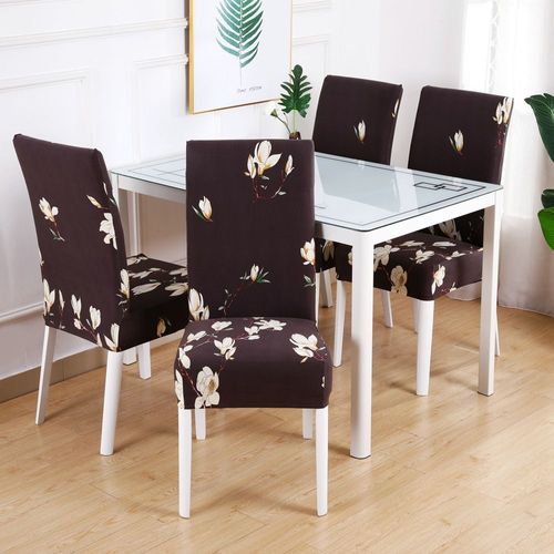 1/2/4/6 Pièces Housse De Chaise Imprimée Lavable Grande Housse De Chaise De Cuisine Élastique Housses De Siège Extensibles Pour Salle À Manger Mariage - Type [Color 32]-4pcs
