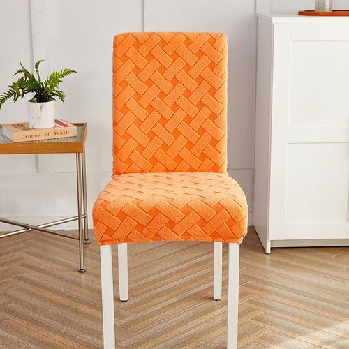 Housse de chaise épaisse en Jacquard,housse extensible en Spandex,housse de siège pour cuisine,salle à manger,Banquet de mariage,maison,1 pièce - Type Style1 Orange-1piece