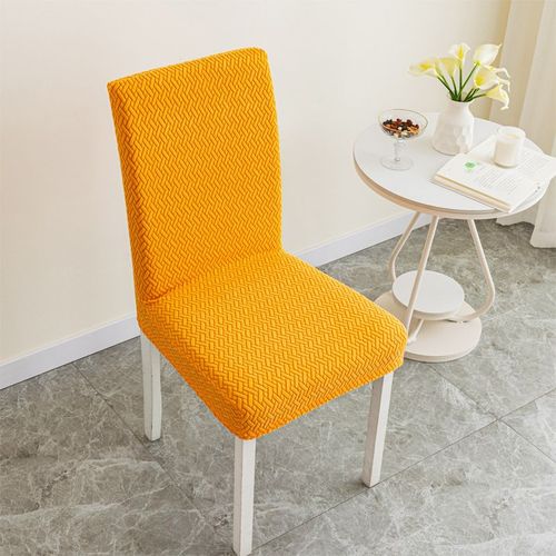 Housse de chaise de salle à manger en sergé Jacquard,housse de siège élastique,housses de siège souples,anti-poussière,adaptée au salon,à la décoration de la maison - Type Orange-1 piece