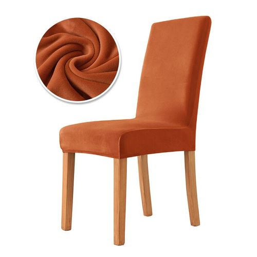 Housse De Chaise En Tissu Velours,Super Douce,Pour Salle À Manger,Luxueuse,Pour Sièges De Bureau,Extensible,Pour Banquet,Décoration De Maison - Type Orange-1 Pc
