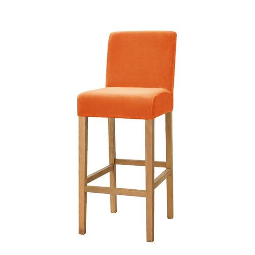 Housse De Chaise De Tabouret De Bar En Tissu Velours,Housse De Chaise À Dossier Court Extensible En Spandex Pour Salle À Manger,Café,Maison,Housse De Siège De Petite Taille - Type Orange-1 Piece