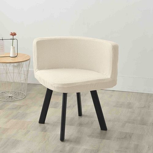 Housse De Chaise Triangulaire En Polaire Solide,À Dossier Incurvé,Pour Salle À Manger,Siège À Dossier Bas,Décoration De Bureau,D'hôtel,De Maison,1/2/4/6 Pièces - Type Beige-2 Pieces