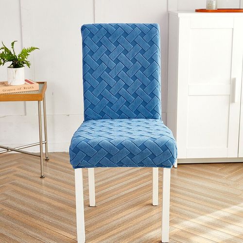 Housse de chaise épaisse en Jacquard,housse extensible en Spandex,housse de siège pour cuisine,salle à manger,Banquet de mariage,maison,1 pièce - Type Style1 Blue-1piece