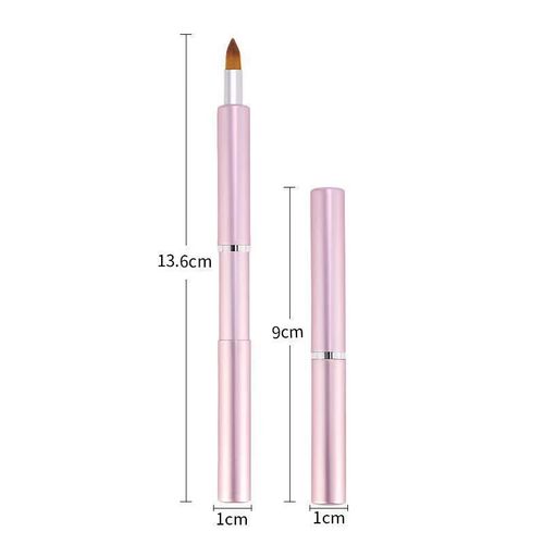 Pinceau Télescopique À Double Extrémité, Pinceau À Lèvres, Correcteur 2-En-1, Crayon À Lèvres, Pinceau De Maquillage Portable, Rose Rose
