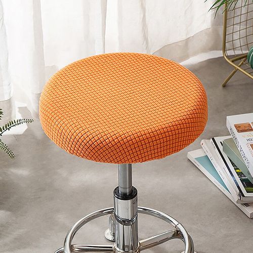 Polar Smile-Juste De Protection Pour Tabouret De Bar,Housse De Chaise Ronde,Solide,Lavable - Type Orange 30-36cm