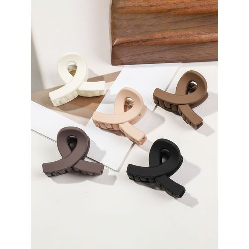 Pinces À Cheveux À Petites Fleurs Pour Femmes Et Filles,5 Pièces,Pinces À Mâchoire Rectangulaires Mates,Barrettes Demi-Cercle Pour Cheveux Fins 