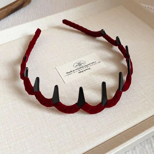 Bandeau à dents ondulées en résine marron pour femmes et filles,haut tête de mort haut coréen Zigzag,peigne à cheveux cranté,accessoires pour cheveux