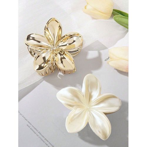 Griffes De Cheveux Simples Et Brillantes Pour Femmes Et Filles,Fleur D'?uf,Accessoires De Fête,Mode,1/2 Pièces