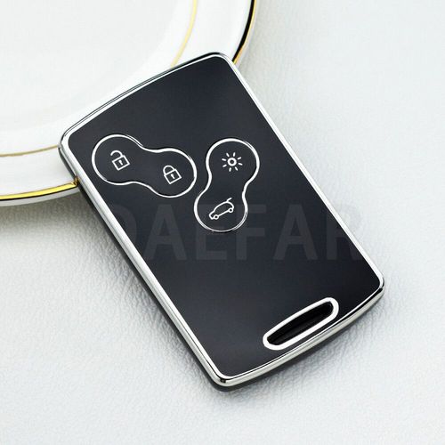 Pour Renault Megane 2 3 Clio Scenic Duster Kaptur Captur Logan Laguna Zoe Koleos Danilo Nema Fluence TPU étui pour clé de voiture coque - Type Silver Black