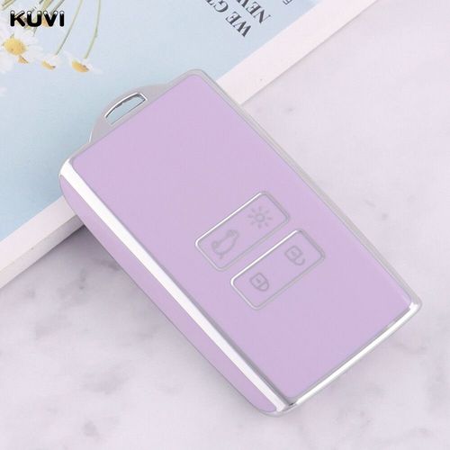 Tpu Voiture Télécommande Clé Housse Coque Pour Renault Koleos Captur Megane Clio Scénique Talisman Arkana Pour Dacia Sandero Carte Fob - Type Purple #A