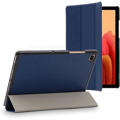 Coque Pour Samsung Galaxy Tab A7 10.4 T505 (2022, 2020), Etui Slim Cover, Housse Pu Cuir Rabat Magnétique, Bleu Foncé