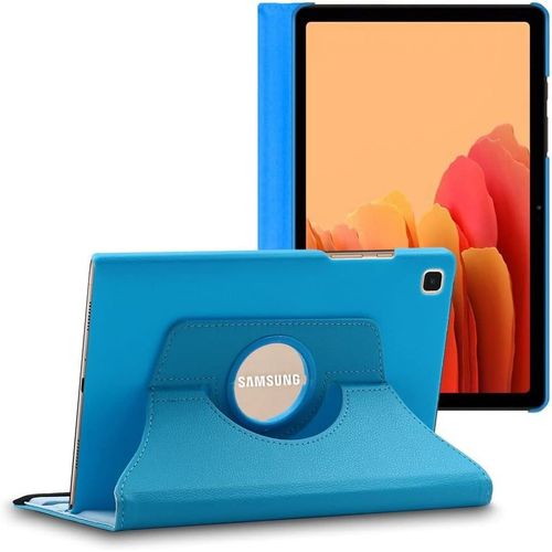 Coque Pour Samsung Galaxy Tab A7 10.4 T505 (2022, 2020), Etui Rotatif 360, Housse Protection Pu Cuir, Bleu