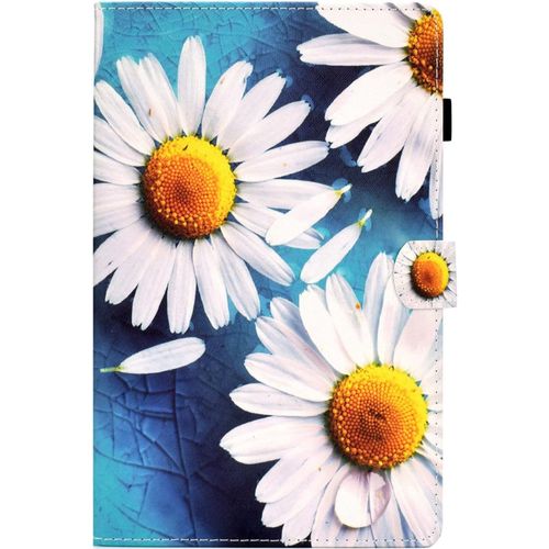 Coque Compatible Avec Samsung Galaxy Tab A7 Lite 2021 8,7 Pouces Étui Pu Cuir Housse Fin Et Léger Cover Rabat Pliable Pochette Pour Smt225 / T220 / T227,Fleur