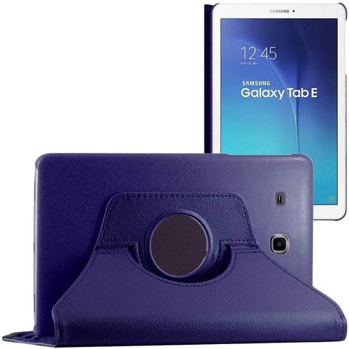 Coque Pour Samsung Galaxy Tab E 9.6 T560, T561, Etui Rotatif 360, Housse Protection Pu Cuir, Bleu Foncé