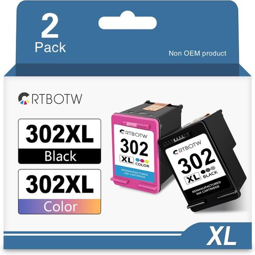 Cartouches D'Encre Reconditionnées 302Xl 302 Xl Pour Hp 302 Pour Officejet 3830 3831 3832 3834 4650 4654 4658 Deskjet 1110 2130 2132 3630 3632 Envy 4520 4527 4525 (Noir & Couleur)[TOU710663]