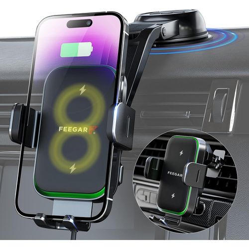 Kathlelxh-Feegar Qh400 Téléphone Poignée De Voiture [Double Bobine] Chargeur À Induction Rapide Pour Cockpit Pour Iphone 16/15/14; Samsung S24/S23/S22; Xiaomi/[H1837]