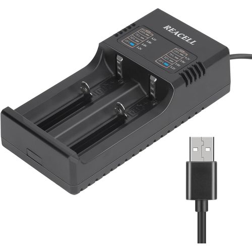 Kathlelxh-Chargeur Accu 18650, Chargeur Batterie Universel Charge Rapide Pour Piles Rechargeable Li-Ion 3,7 V 18650 18490 18350 17670 17500 16340 14500 Avec Câble Usb[H957]