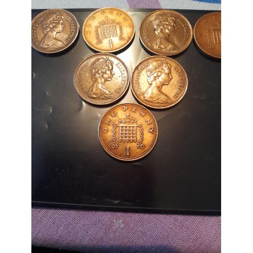 Lot De 7 Pieces De 1 New Penny De 1971/77/80 Et 1 Penny De 1988