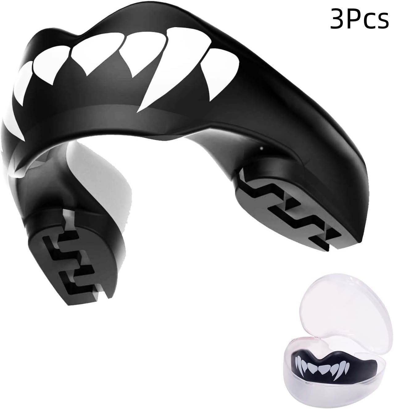 3pcs Sport Protège-Dents,Protege Dent,Pour Notamment Le Rugby, Mma, Hockey, Judo, Karate,Arts Martiaux Et Boxe,Noir