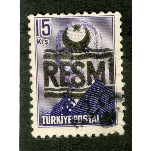 Timbre Oblitéré Turkiye Postalari, 15 Krs