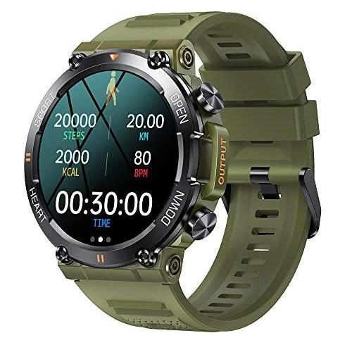 Montre Connectée Homme, 1,39 Avec Cardiofréquencemètre Etanche Sport Gps Cardio Fitness Tracker Podomètre Calories Chronomètre Tactile(Green)