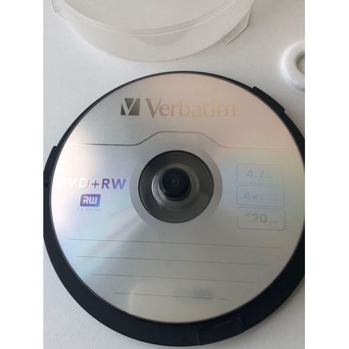 10 DVD + RW Verbatim Auchan 120mns reinscrible 4,7 GB  4 vitesses 