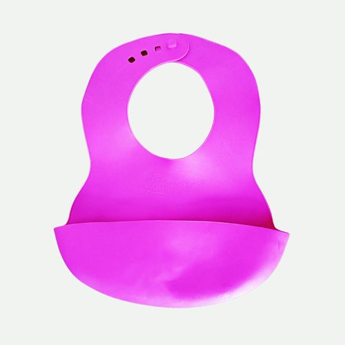 Bavoir Recuperateur. Bavoir Ramasse Miettes. Rose. Pommette. Silicone