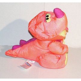 peluche dinosaure orange en toile vintage 1992 fisher price doudou pouet